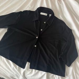 Black button down top